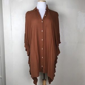 Free People Orange Shirt